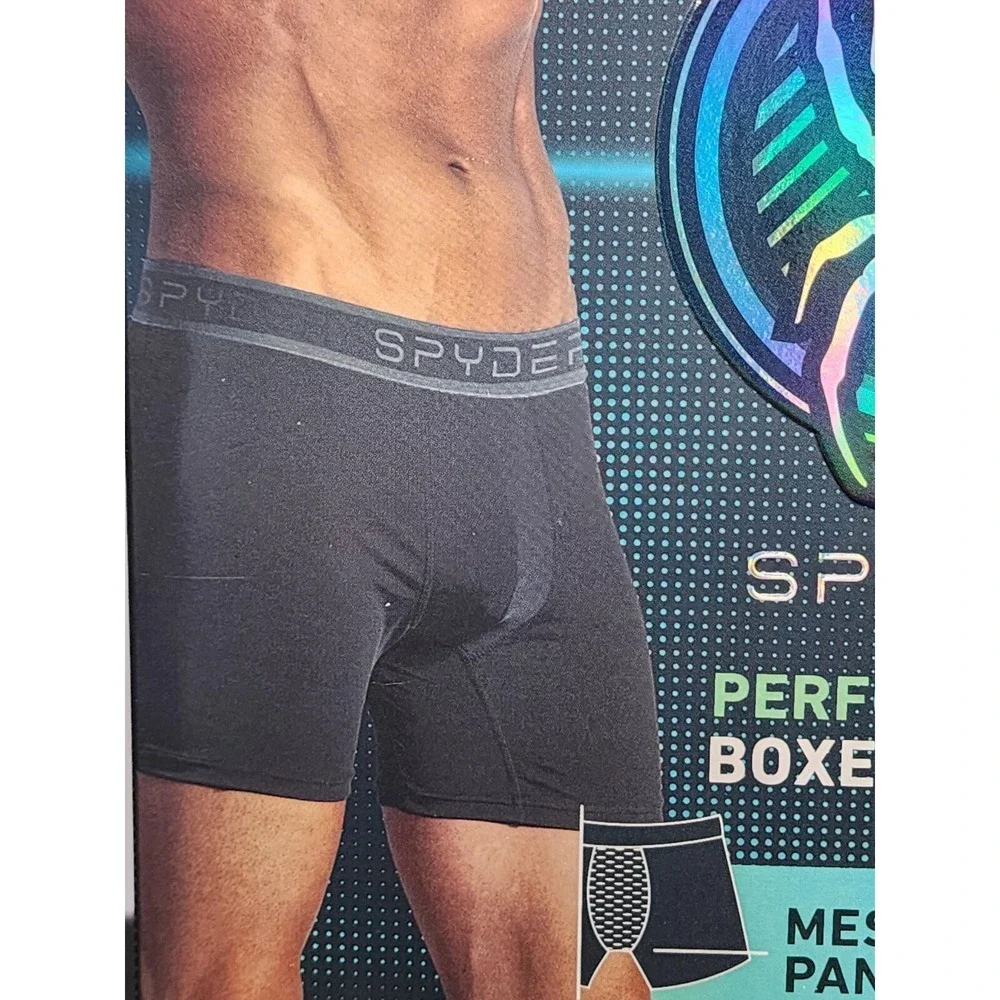 Spyder Performance Boxer Briefs Men's Large Green Blue Teal Red Black 4 Pack NIB